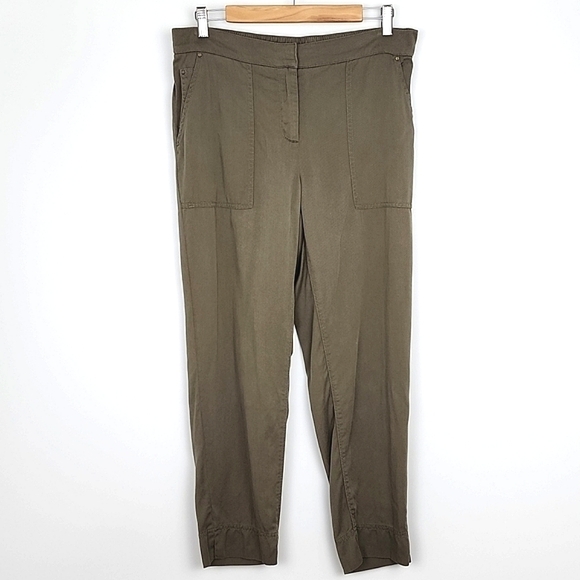 ⭐️3/ $30⭐️ Jones New York Army Green Soft Cotton Lightweight Cargo Pants Sz 8 - Picture 1 of 15